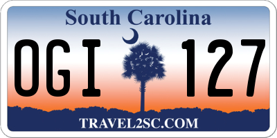 SC license plate OGI127