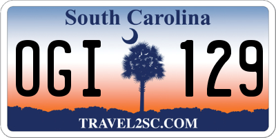 SC license plate OGI129