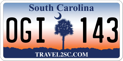 SC license plate OGI143