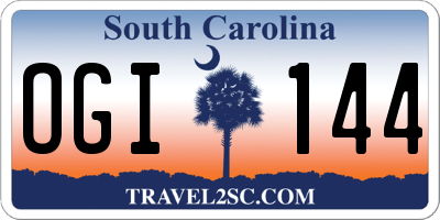 SC license plate OGI144