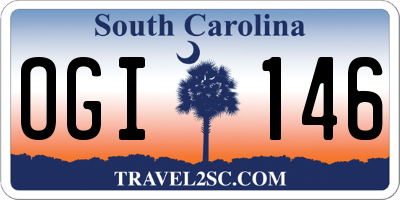 SC license plate OGI146