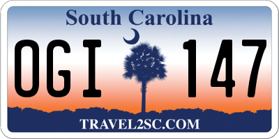 SC license plate OGI147
