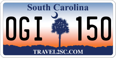 SC license plate OGI150