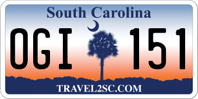 SC license plate OGI151