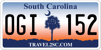 SC license plate OGI152