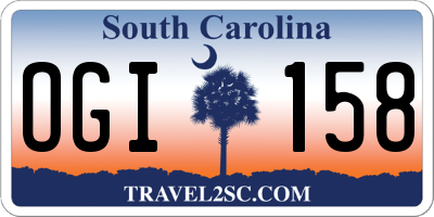 SC license plate OGI158