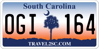 SC license plate OGI164