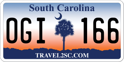 SC license plate OGI166
