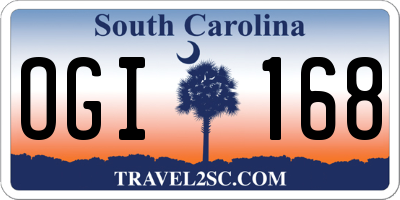 SC license plate OGI168