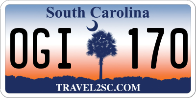 SC license plate OGI170