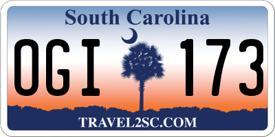 SC license plate OGI173