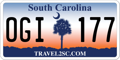 SC license plate OGI177