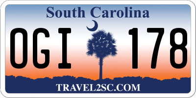 SC license plate OGI178