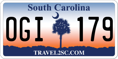 SC license plate OGI179