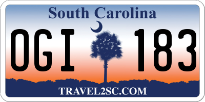 SC license plate OGI183
