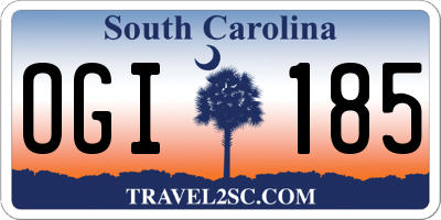 SC license plate OGI185