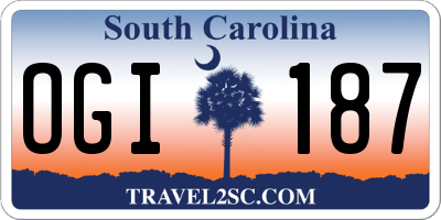 SC license plate OGI187