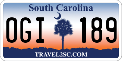 SC license plate OGI189
