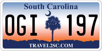 SC license plate OGI197