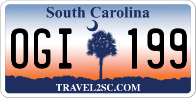 SC license plate OGI199
