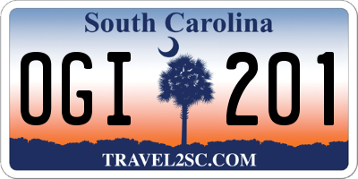 SC license plate OGI201