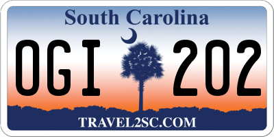 SC license plate OGI202