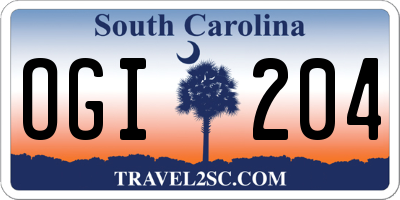 SC license plate OGI204