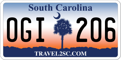 SC license plate OGI206