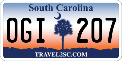 SC license plate OGI207