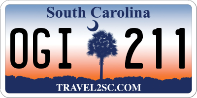 SC license plate OGI211