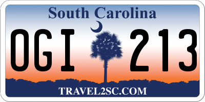 SC license plate OGI213