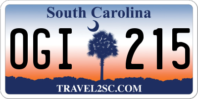 SC license plate OGI215