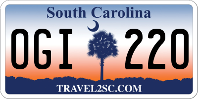 SC license plate OGI220