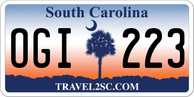 SC license plate OGI223
