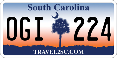 SC license plate OGI224