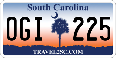 SC license plate OGI225