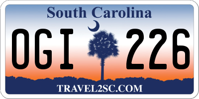 SC license plate OGI226
