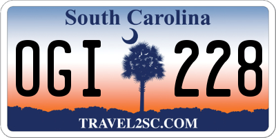 SC license plate OGI228