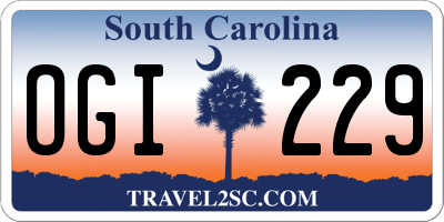 SC license plate OGI229