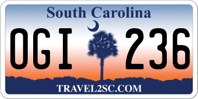 SC license plate OGI236