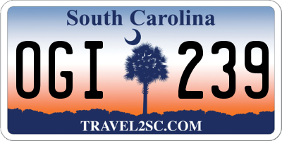 SC license plate OGI239