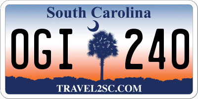 SC license plate OGI240