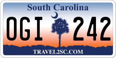 SC license plate OGI242
