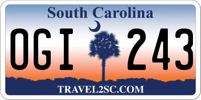 SC license plate OGI243