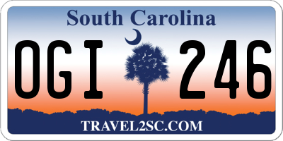 SC license plate OGI246