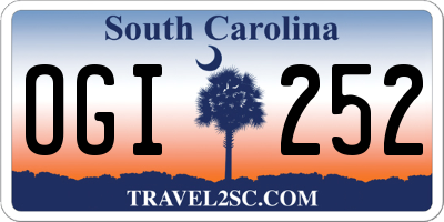 SC license plate OGI252