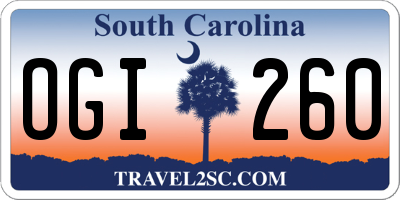 SC license plate OGI260