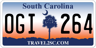 SC license plate OGI264