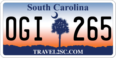 SC license plate OGI265