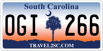 SC license plate OGI266